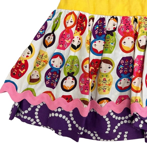 Pippy Francis Small Batch Nesting Doll Print Eva Dress Girls 4T - Picture 2 of 8